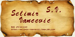 Selimir Vančević vizit kartica